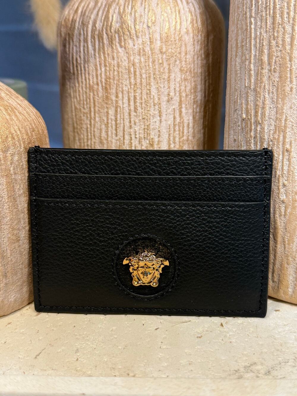 Versace Card Case Vitello Granato NIB